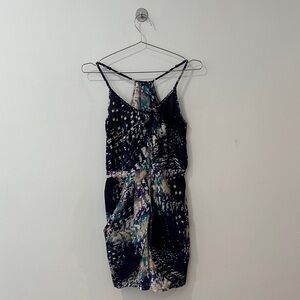 Charlie Jade Purple, Navy and Cream Silk Mini Dress